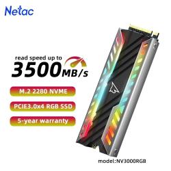 Netac M2 NVME SSD 1tb 2tb 500gb 250gb PCIE3.0 Gen4 RGB SSD M.2 2280 So