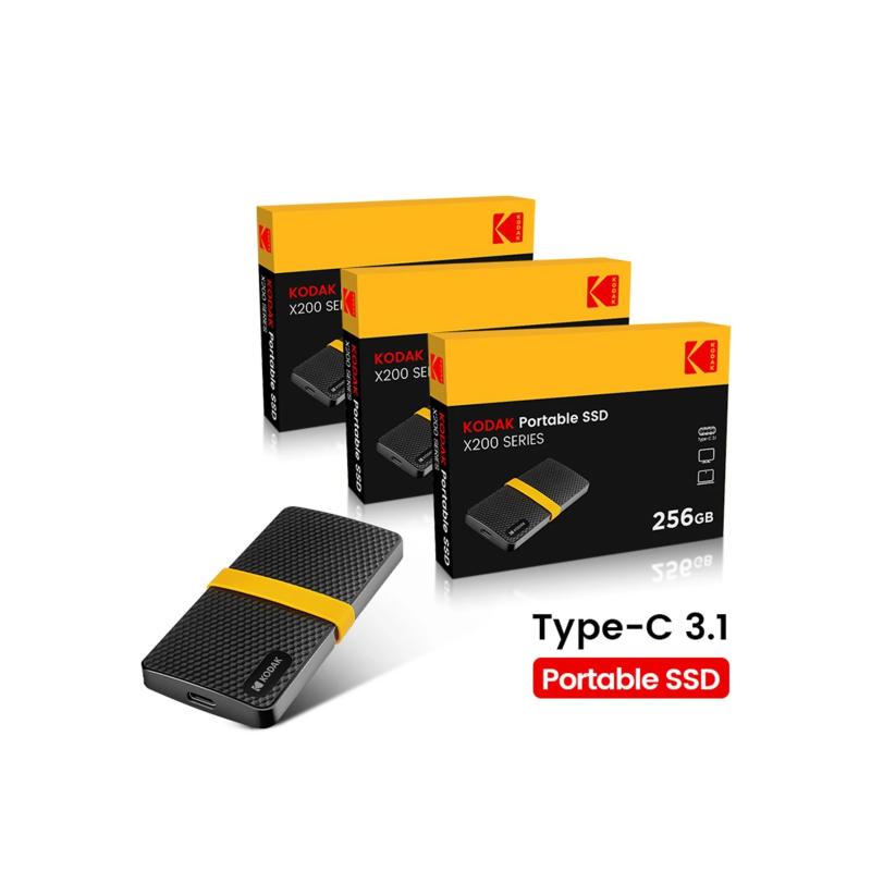 Kodak X200 Portable SSD 1TB 512GB 256GB USB 3.1 Type C External hard d