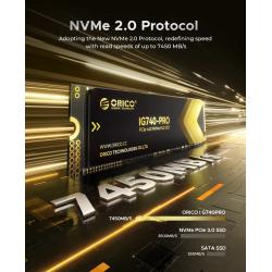 ORICO NVMe 2.0 Internal SSD Solid State Drive PCIe Gen4 M.2 2280 7450M