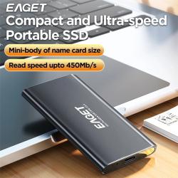 Eaget NVMe External SSD 256GB 1TB Hard Drive 5Gbs Type C USB 3.2 RGB P