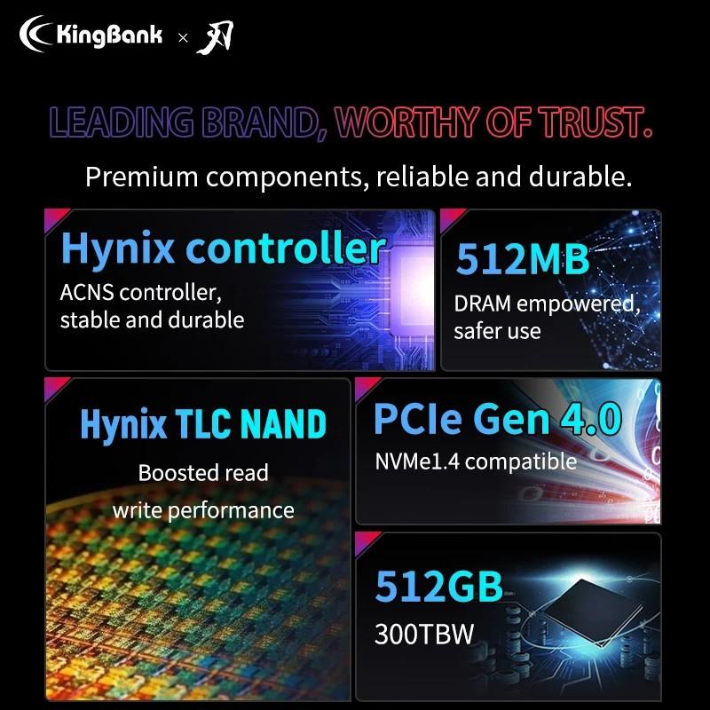 512G M.2 2280 SSD,7100MB/s Read - 5200MB/s Write,Solid State Drives PC