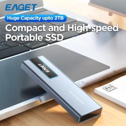 EAGET M1 Portable External SSD External Hard Drive 5Gbps NVME 256GB 51