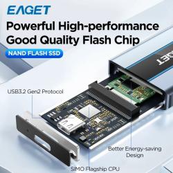 EAGET M1 Portable External SSD External Hard Drive 5Gbps NVME 256GB 51