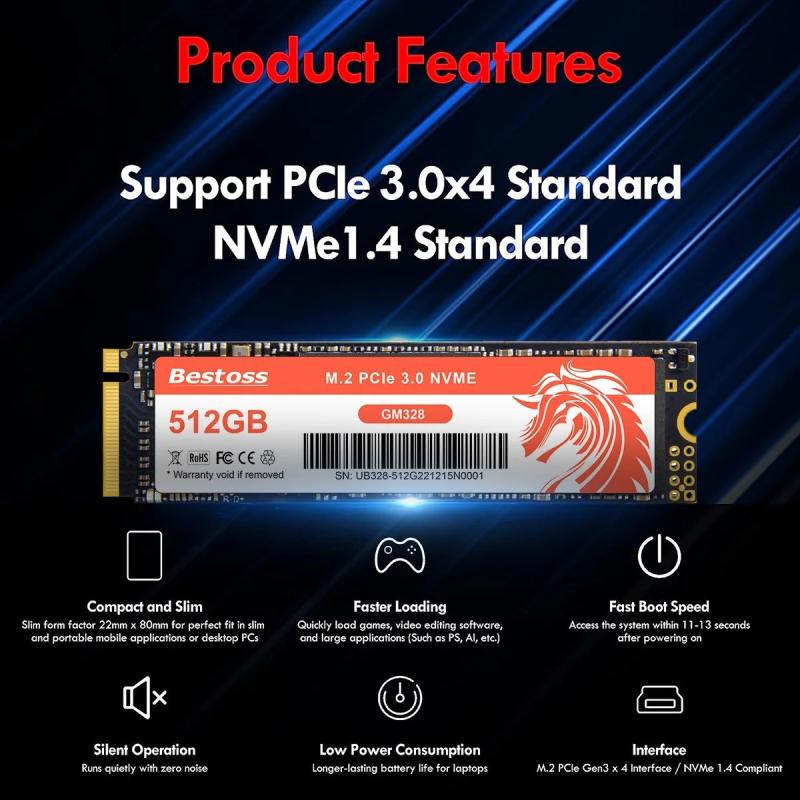 Bestoss Nvme M2 Ssd 1tb Notebook Ssd Nvme M2 256gb Diy Gaming Computer