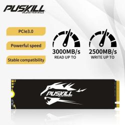 PUSKILL PCIe3.0 NVMe SSD M.2 1TB 512GB M2 2280 Hard Disk Internal Soli