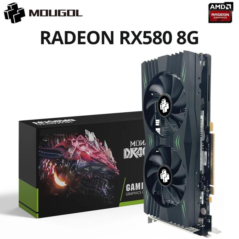 MOUGOL Radeon RX580 8G Graphics Card GDDR5 Memory AMD Gaming Card PCIE
