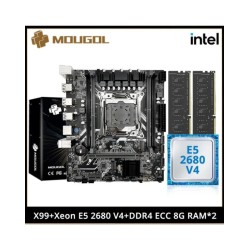 MOUGOL X99 Gaming Motherboard Set with Intel Xeon E5 2680 V4 & DDR4 8G