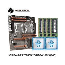 MOUGOl X99 Dual CPU Gaming Motherboard Set lntel Xeon E5 2680 V4&DDR4 