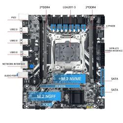 MOUGOL New X99 Gaming Motherboard USB3.0 Supports M.2 NVME SSD Dual Ch