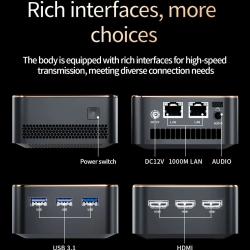 FIREBAT T8 Plus Intel N100 Black CPU Mini PC Desktop Computer 8GB 16GB