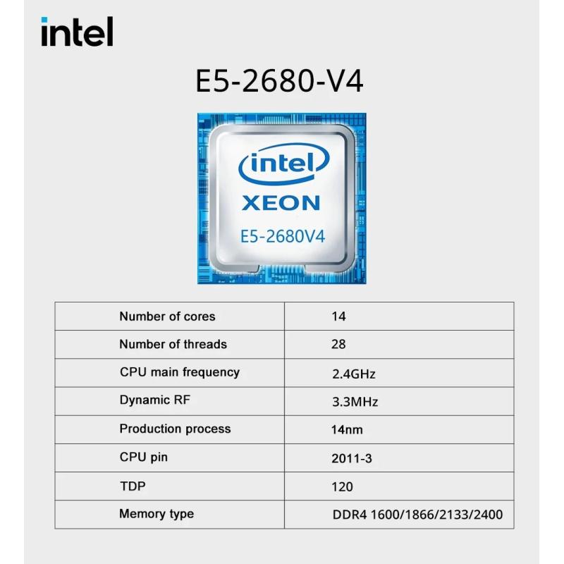MOUGOL X99 Gaming Motherboard Set with Intel Xeon E5 2680 V4 & DDR4 8G