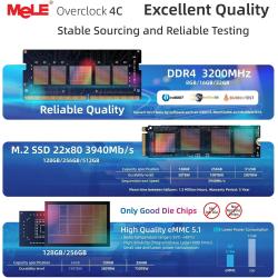 MeLE Slim Mini PC Overclock4C N100 16GB RAM, 512GB Storage, Mini Deskt