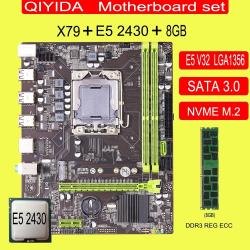 Qiyida X79 motherboard Set with Xeon LGA 1356 E5 2430 Cpu DDR3 8GB pc3