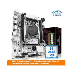 ZSUS X99-W Motherboard Set Kit With LGA2011-3 Xeon E5 2666 V3 CPU DDR4