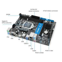 H310 Desktops Motherboard VGA/HDMI-compatible/DVI Ports LGA1151 Micro-