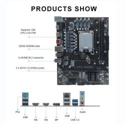 H610 Desktop Computer Motherboard DDR4 Memory LAG1700 Pin CPUi5 12400F