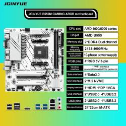 JGINYUE Computer GAMING ddr4 ARGB motherboard AM4 AMD B550 SATA 6Gb/s 