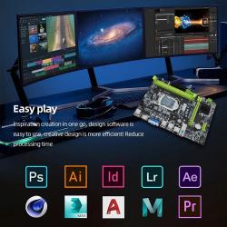 H61 Motherboard LGA1155 Set with DDR3 2*4GB8GB PC RAM 1600MHZ PC Mothe