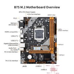 HUANANZHI B75 M.2 Motherboard M-ATX For Intel LGA 1155 i3 i5 i7 E3 DDR