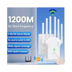 1200Mbps 5GHz Wireless WiFi Repeater WiFi Signal Booster Dual-Band 2.4