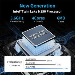 MOREFINE M6S Mini PC Intel 12th Gen CPU N150 12G LPDDR5 512GB NVME Win