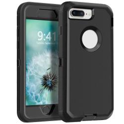Black Phone Case For iPhone 8 / iPhone 8 Plus Heavy Duty Shockproof Pr