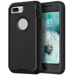 Black Phone Case For iPhone 8 / iPhone 8 Plus Heavy Duty Shockproof Pr