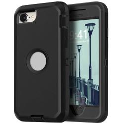 Black Phone Case For iPhone SE 3rd 2022 For iPhone SE 2nd 2020 Heavy D