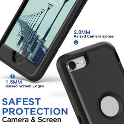 Black Phone Case For iPhone SE 3rd 2022 For iPhone SE 2nd 2020 Heavy D