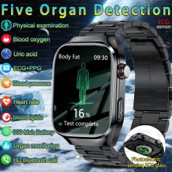 2025 nuevo examen de cinco órganos reloj inteligente hombres ECG + PPG