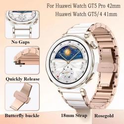 Correa de cerámica de 18mm para Huawei Watch GT5 Pro, pulseras de repu