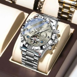 Reloj POEDAGAR de lujo para hombre, reloj de pulsera automático con fe