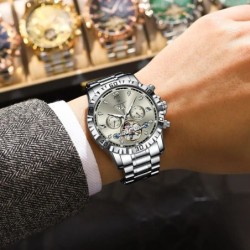 Reloj POEDAGAR de lujo para hombre, reloj de pulsera automático con fe