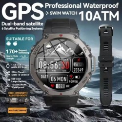 Relojes inteligentes GPS para hombre, resistente al agua hasta 5ATM, c