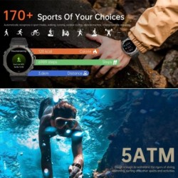 Relojes inteligentes GPS para hombre, resistente al agua hasta 5ATM, c