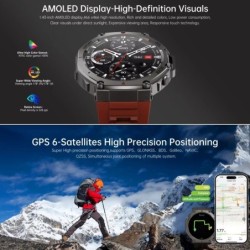 Relojes inteligentes GPS para hombre, resistente al agua hasta 5ATM, c