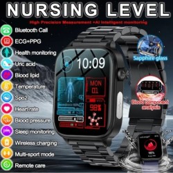 2025 Nuevo reloj inteligente con medición de salud ECG + PPG presión a