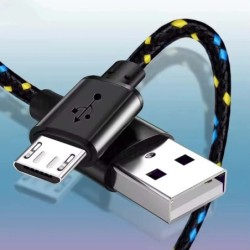 Nylon Braided Micro USB Cable 1m/3m Data Sync USB Charger Cable For Sa