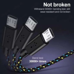 Braided Micro USB Cable Data Sync USB Charger Cable For Samsung S7 HTC