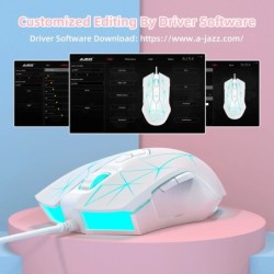 AJ52 RGB Lightweight Gaming Mouse, Programmable 7 Buttons, Ergonomic L