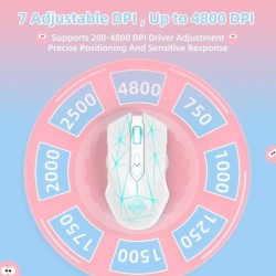 AJ52 RGB Lightweight Gaming Mouse, Programmable 7 Buttons, Ergonomic L
