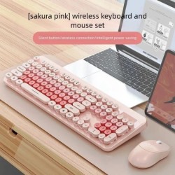 Wireless Keyboard and Mouse Set Punk Desktop Laptop Office Color Finge
