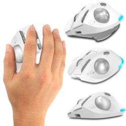 Wireless RGB Trackball Mouse Bluetooth and Dual Mode with 8 Buttons an
