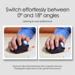 Wireless RGB Trackball Mouse Bluetooth and Dual Mode with 8 Buttons an