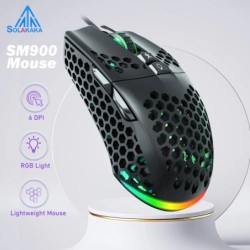 SM900 Wired Gaming Mouse Low Latency 12800 DPI 7 Buttons Macro Softwar