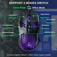 SM900 Wired Gaming Mouse Low Latency 12800 DPI 7 Buttons Macro Softwar