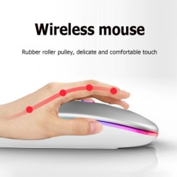 Rechargeable Optical Wireless Mouse Slient Button Ultra Thin Mini Opti