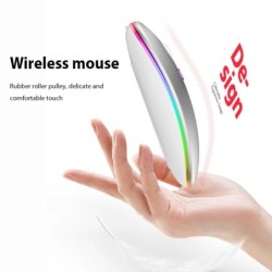 Rechargeable Optical Wireless Mouse Slient Button Ultra Thin Mini Opti