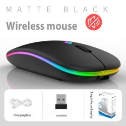 Rechargeable Optical Wireless Mouse Slient Button Ultra Thin Mini Opti