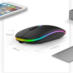 Rechargeable Optical Wireless Mouse Slient Button Ultra Thin Mini Opti